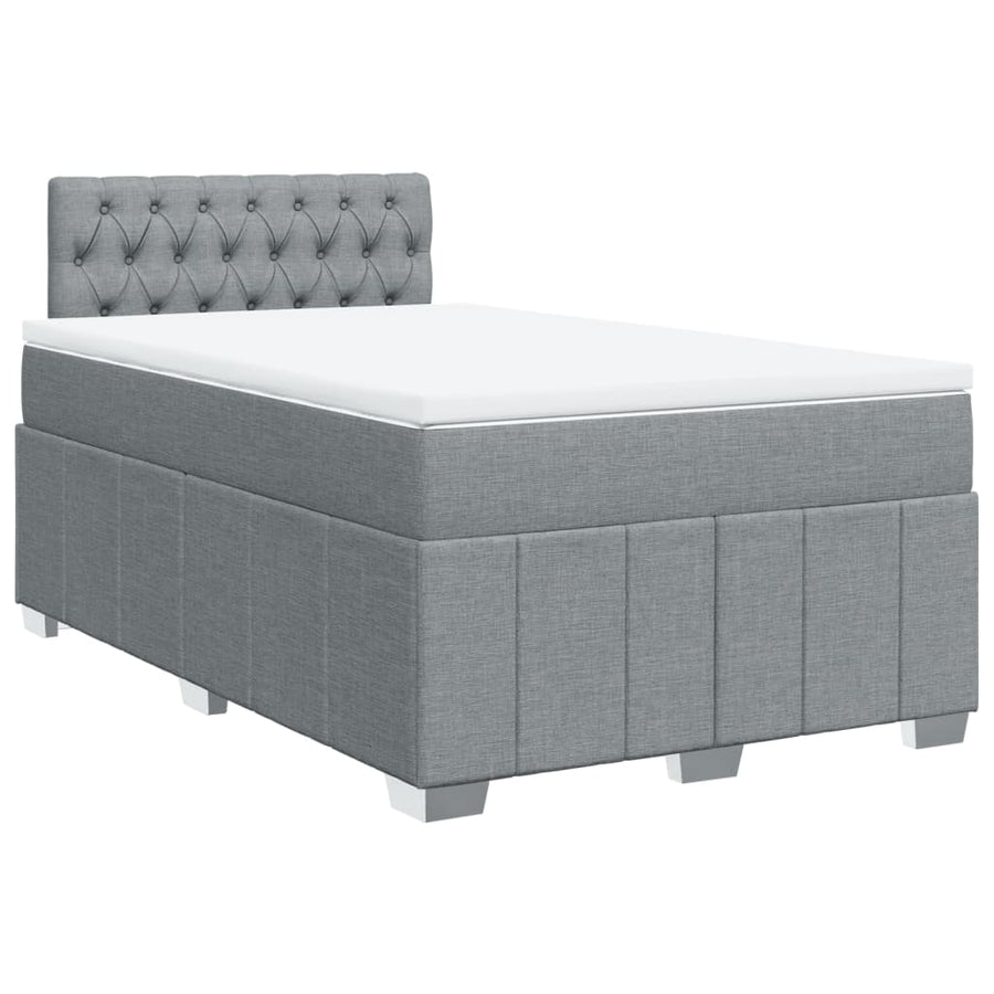 Boxspring met matras stof lichtgrijs 120x190 cm