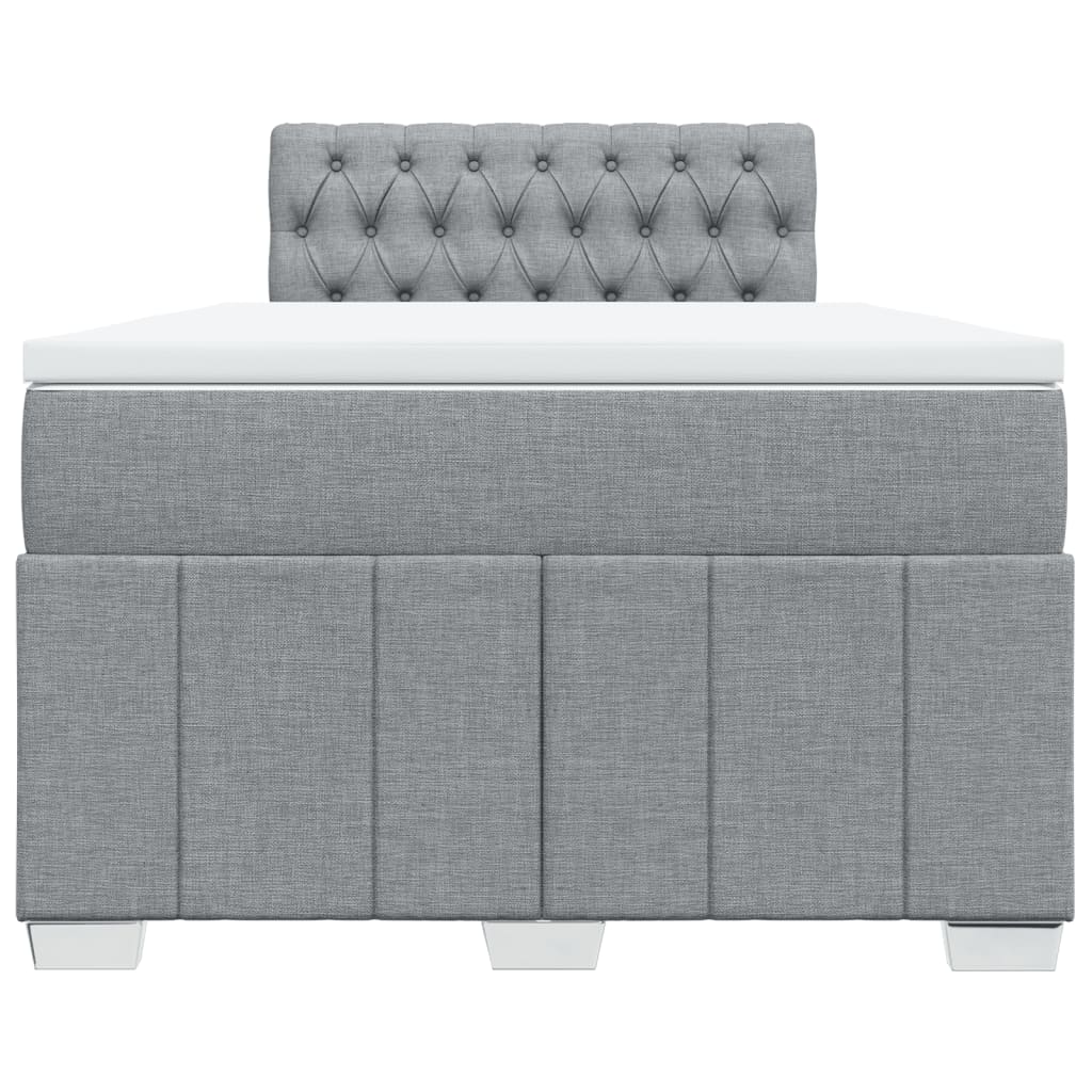 Boxspring met matras stof lichtgrijs 120x190 cm