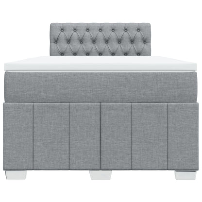 Boxspring met matras stof lichtgrijs 120x190 cm