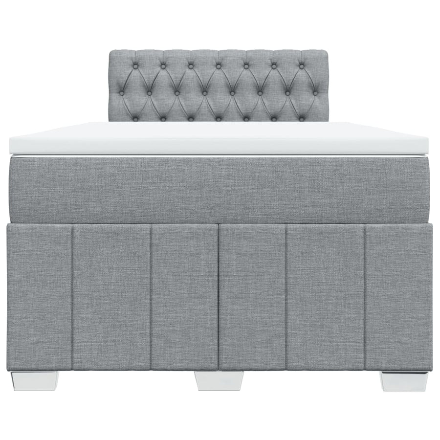 Boxspring met matras stof lichtgrijs 120x190 cm