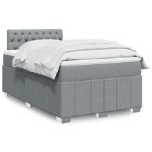 Boxspring met matras stof lichtgrijs 120x190 cm