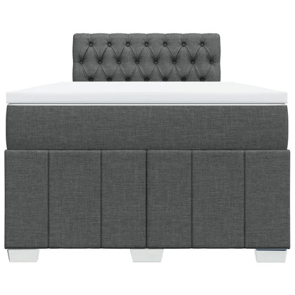 Boxspring met matras stof donkergrijs 120x190 cm
