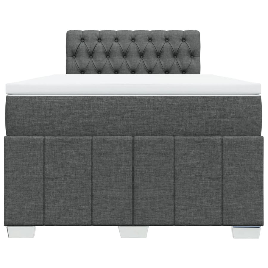 Boxspring met matras stof donkergrijs 120x190 cm