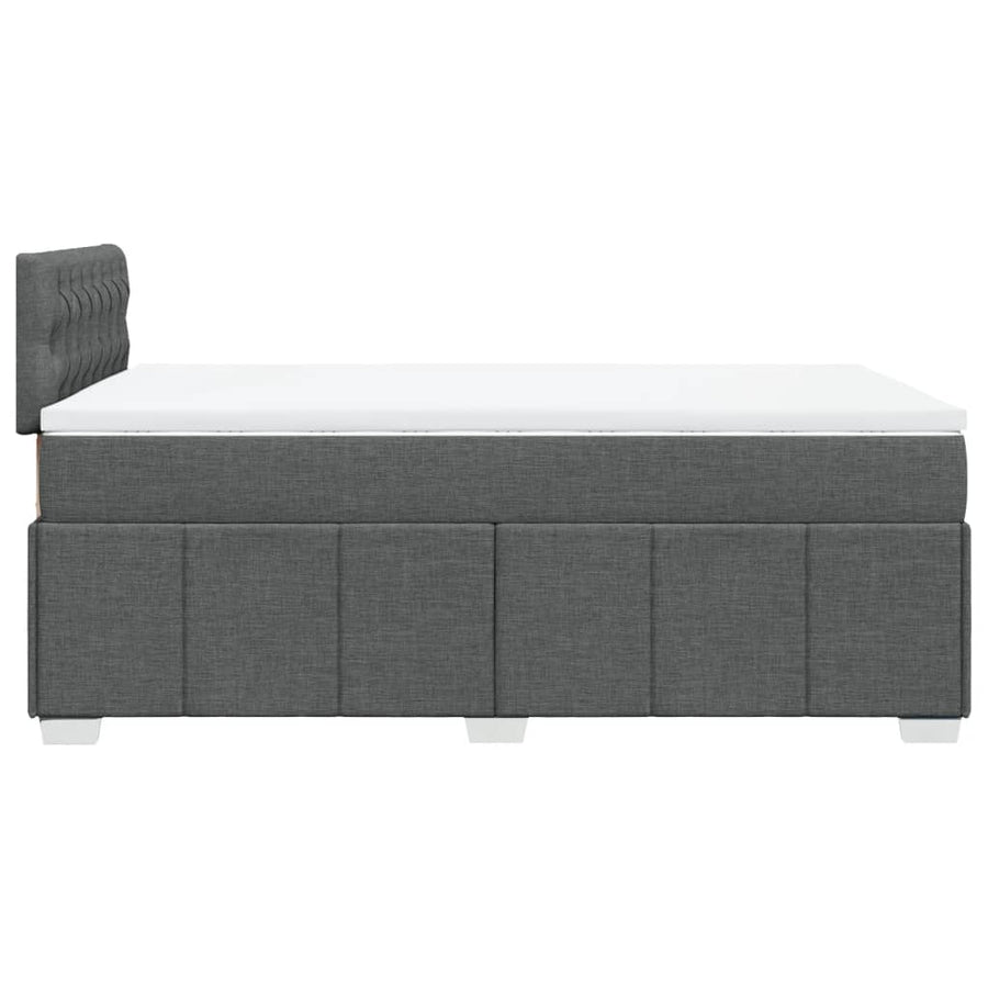 Boxspring met matras stof donkergrijs 120x190 cm