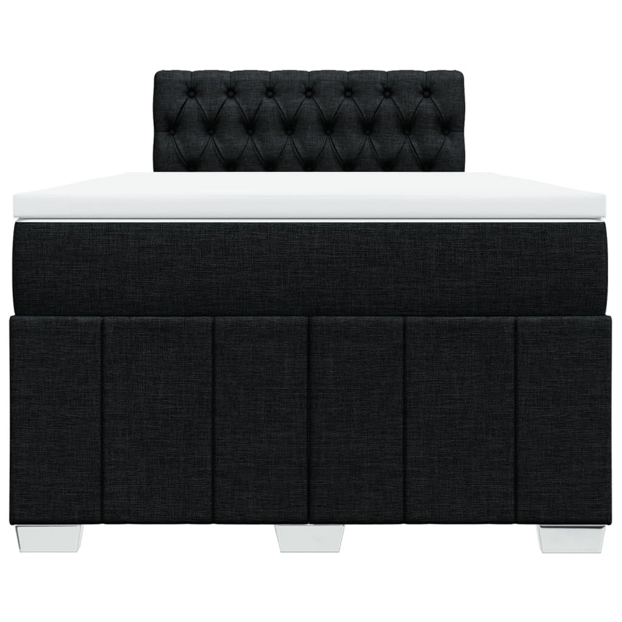 Boxspring met matras stof zwart 120x190 cm