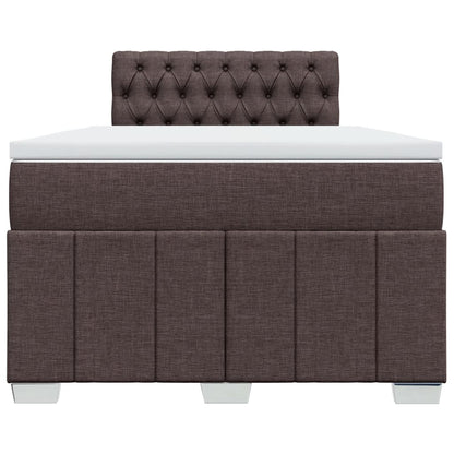 Boxspring met matras stof donkerbruin 120x190 cm
