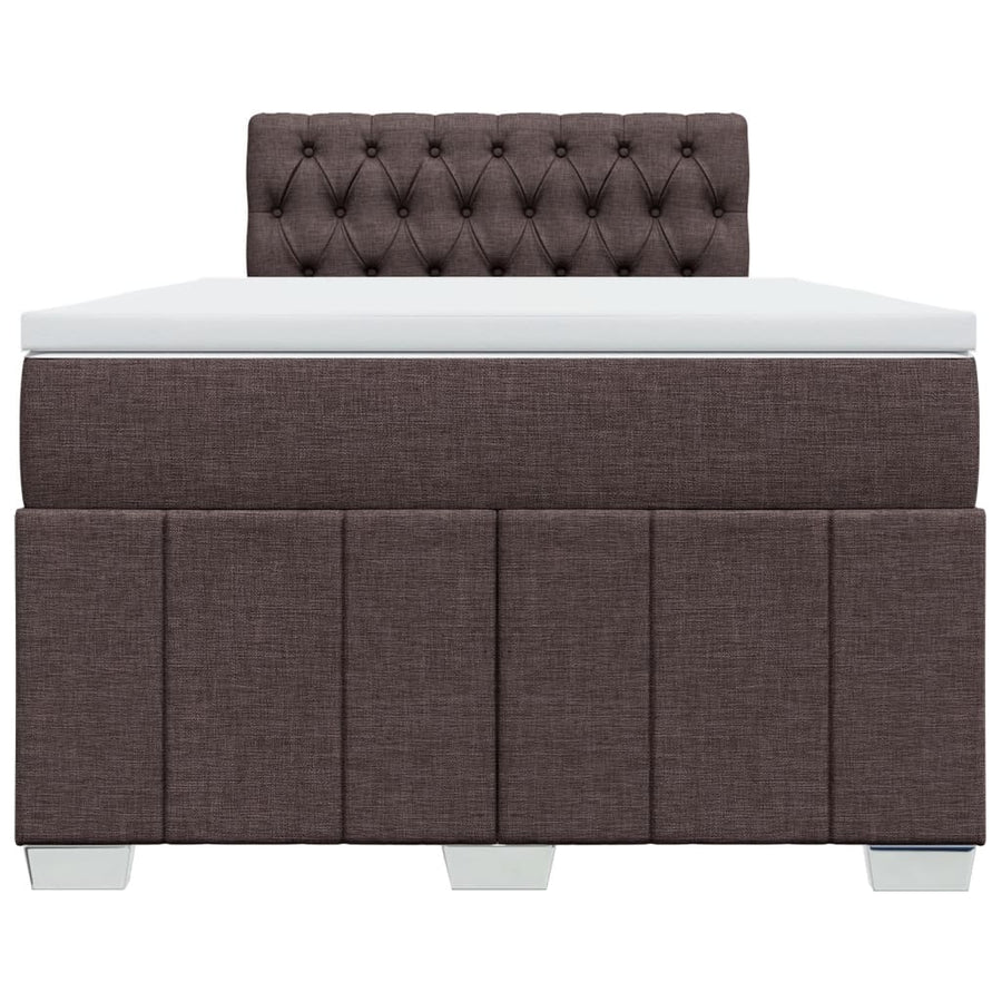 Boxspring met matras stof donkerbruin 120x190 cm