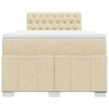 Boxspring met matras stof crèmekleurig 120x190 cm