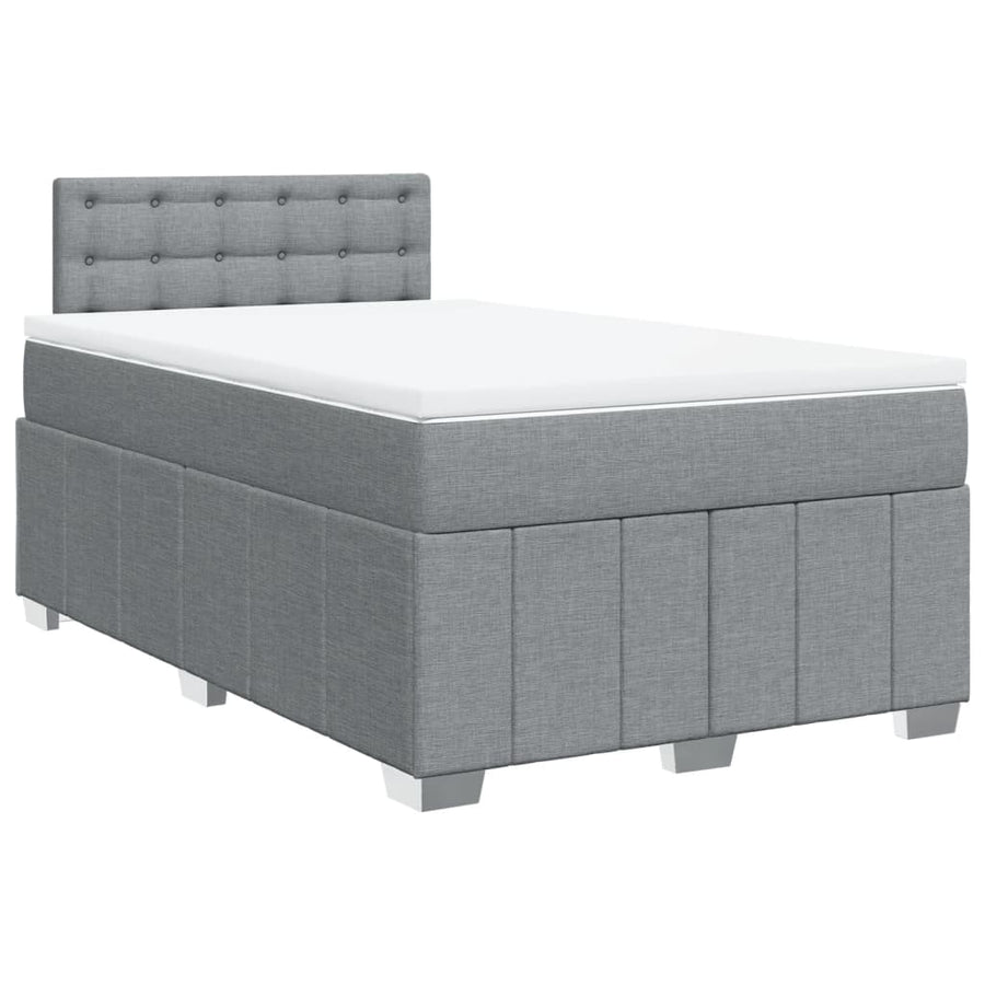 Boxspring met matras stof lichtgrijs 120x190 cm