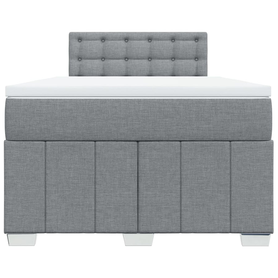 Boxspring met matras stof lichtgrijs 120x190 cm
