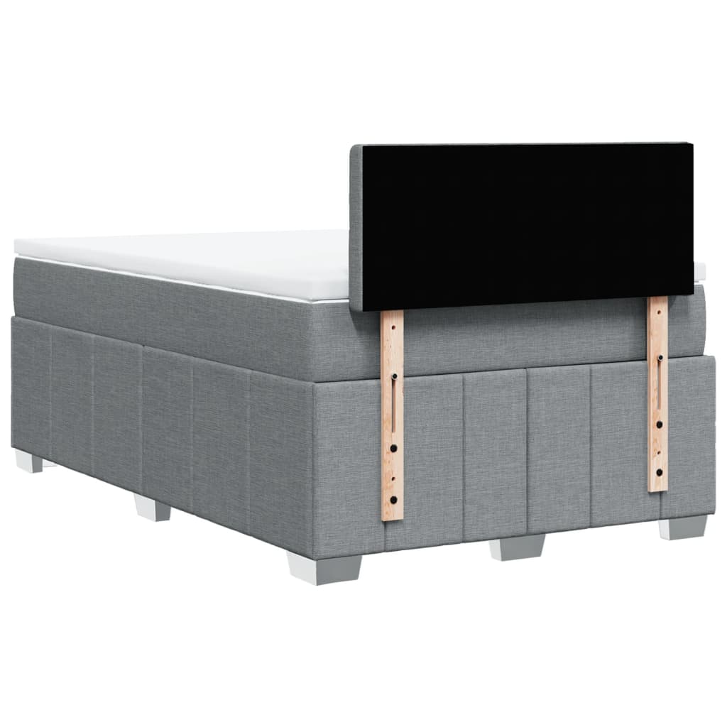 Boxspring met matras stof lichtgrijs 120x190 cm