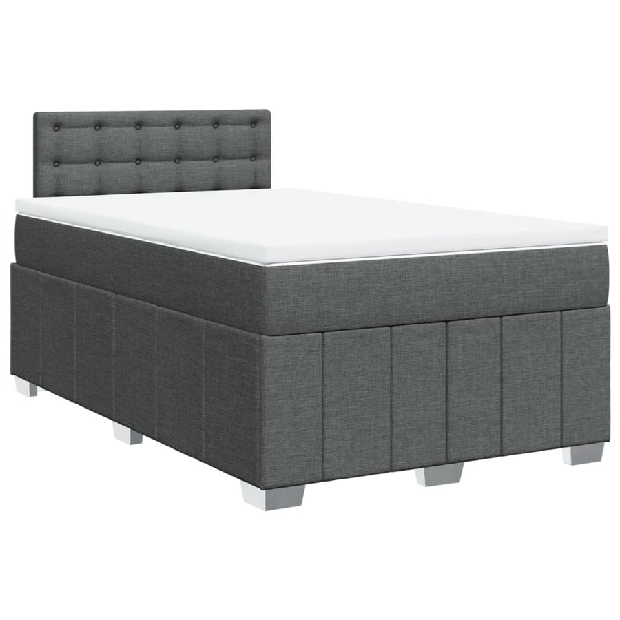 Boxspring met matras stof donkergrijs 120x190 cm