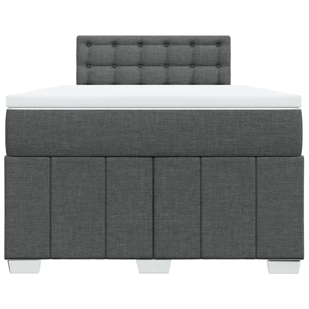 Boxspring met matras stof donkergrijs 120x190 cm
