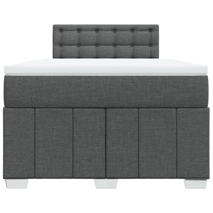 Boxspring met matras stof donkergrijs 120x190 cm