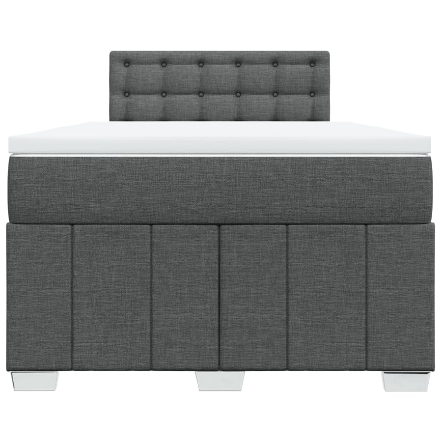 Boxspring met matras stof donkergrijs 120x190 cm