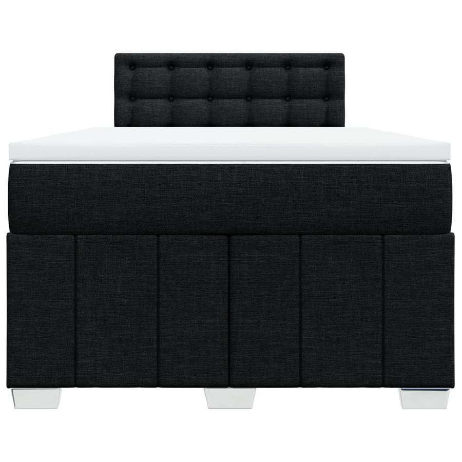 Boxspring met matras stof zwart 120x190 cm