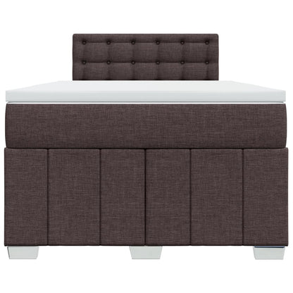 Boxspring met matras stof donkerbruin 120x190 cm