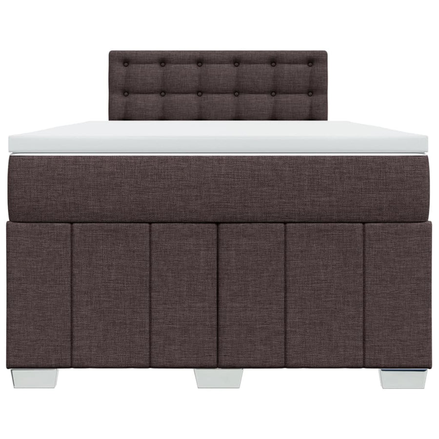 Boxspring met matras stof donkerbruin 120x190 cm