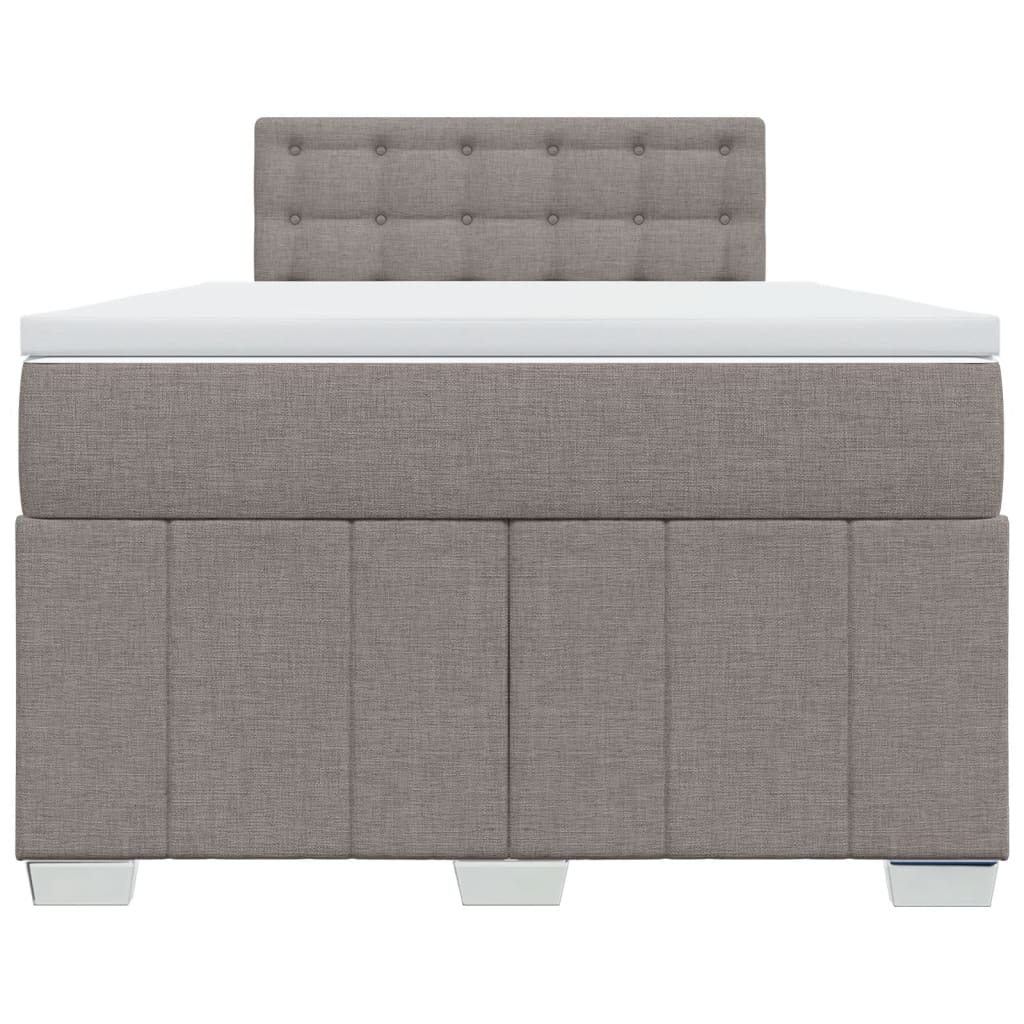 Boxspring met matras stof taupe 120x190 cm