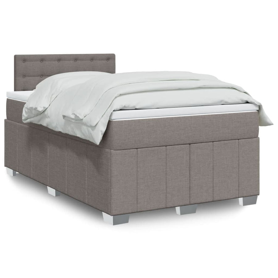Boxspring met matras stof taupe 120x190 cm