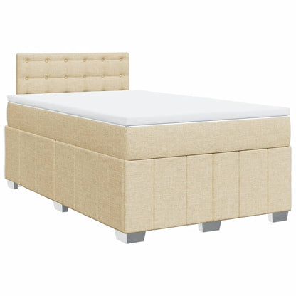 Boxspring met matras stof crèmekleurig 120x190 cm