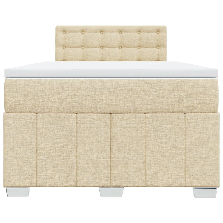Boxspring met matras stof crèmekleurig 120x190 cm