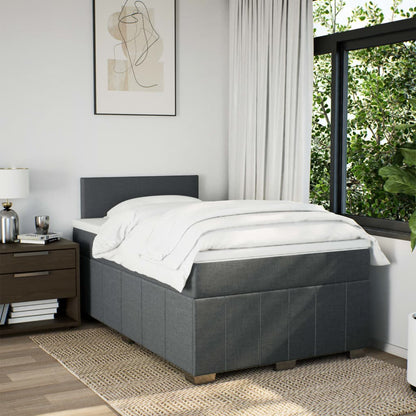Boxspring met matras stof donkergrijs 120x200 cm