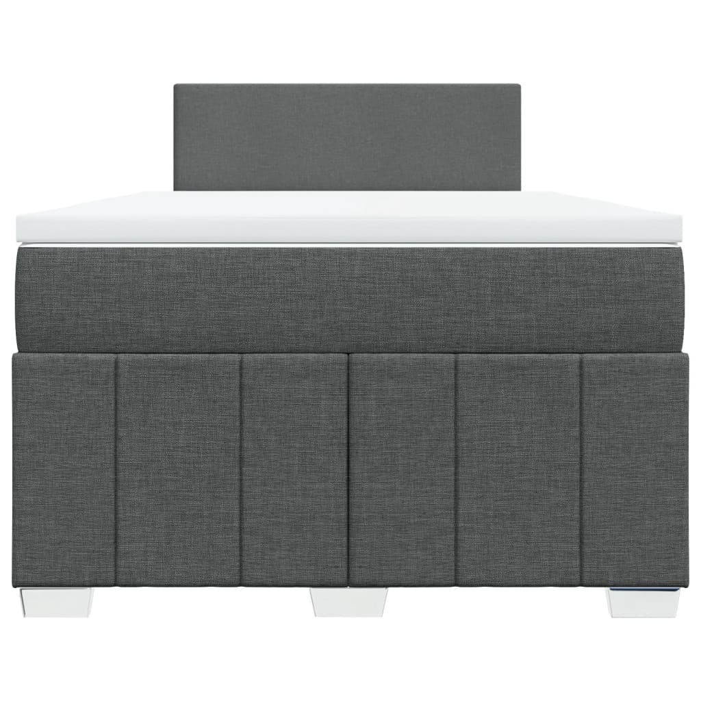 Boxspring met matras stof donkergrijs 120x200 cm