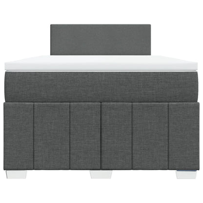 Boxspring met matras stof donkergrijs 120x200 cm