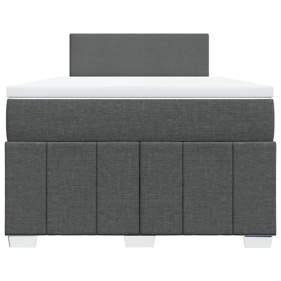 Boxspring met matras stof donkergrijs 120x200 cm