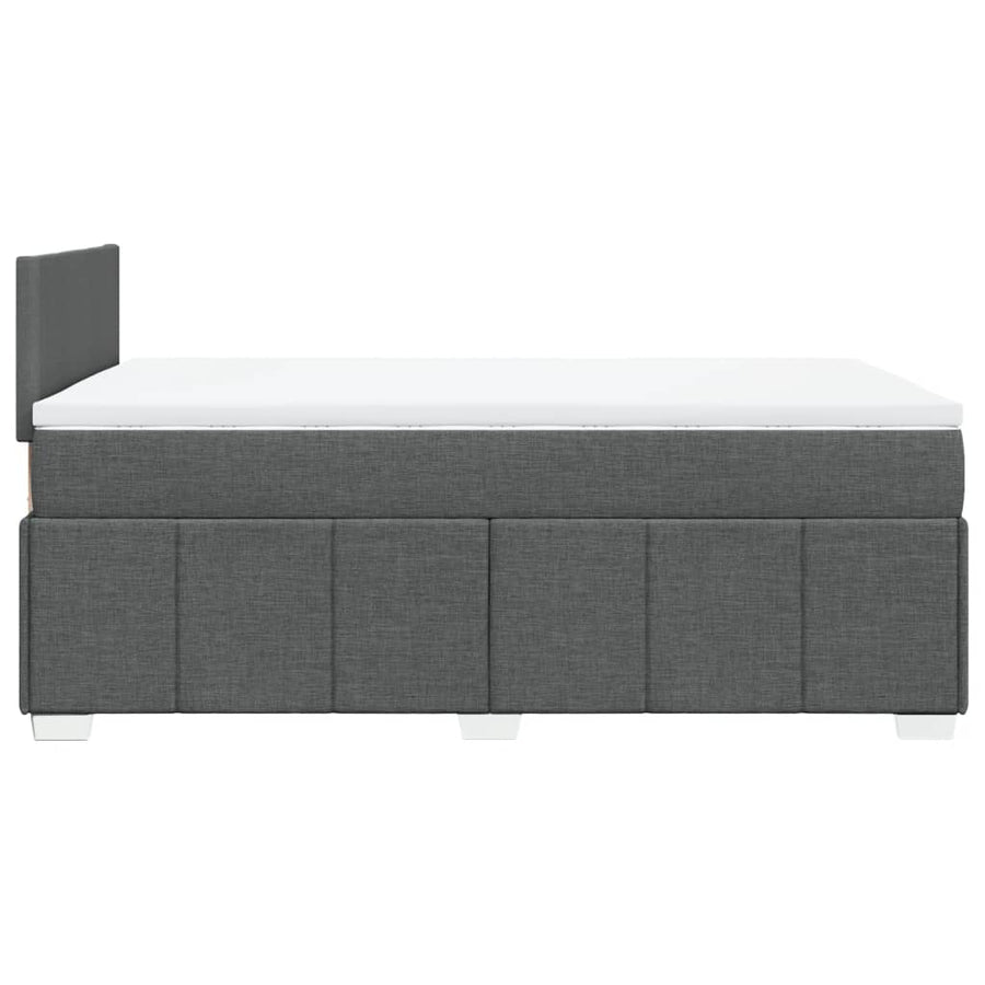 Boxspring met matras stof donkergrijs 120x200 cm