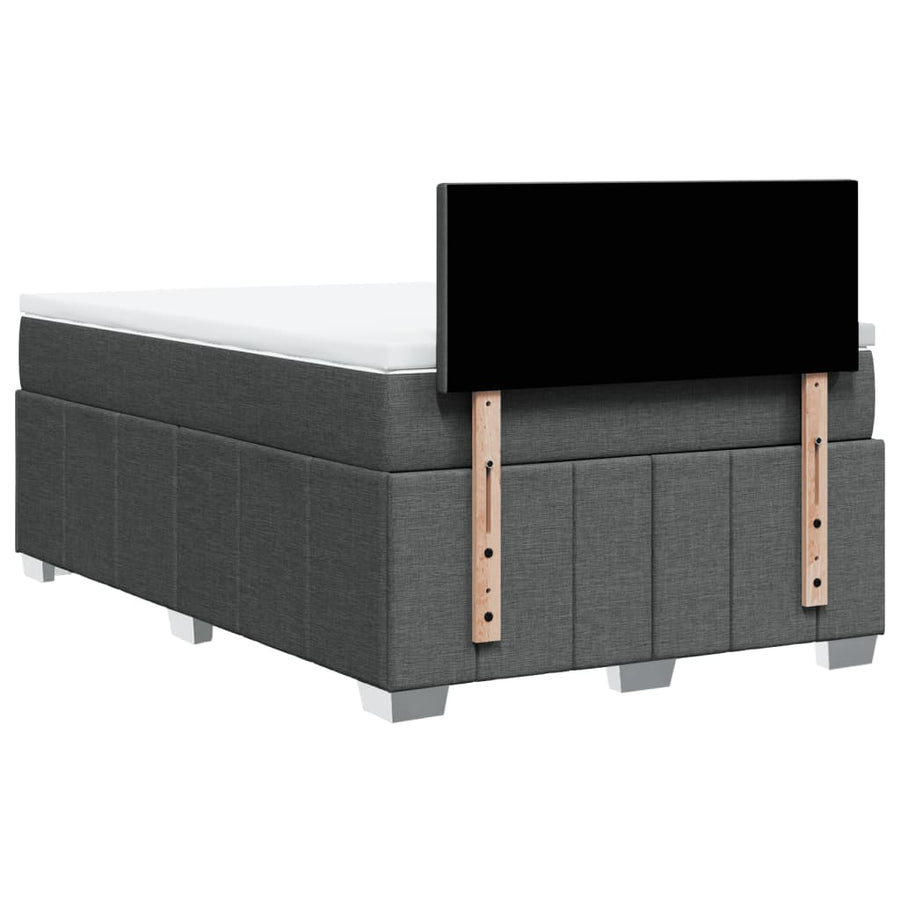 Boxspring met matras stof donkergrijs 120x200 cm