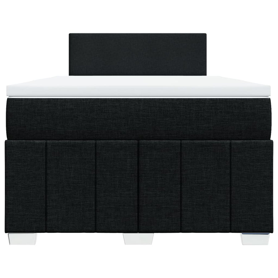 Boxspring met matras stof zwart 120x200 cm