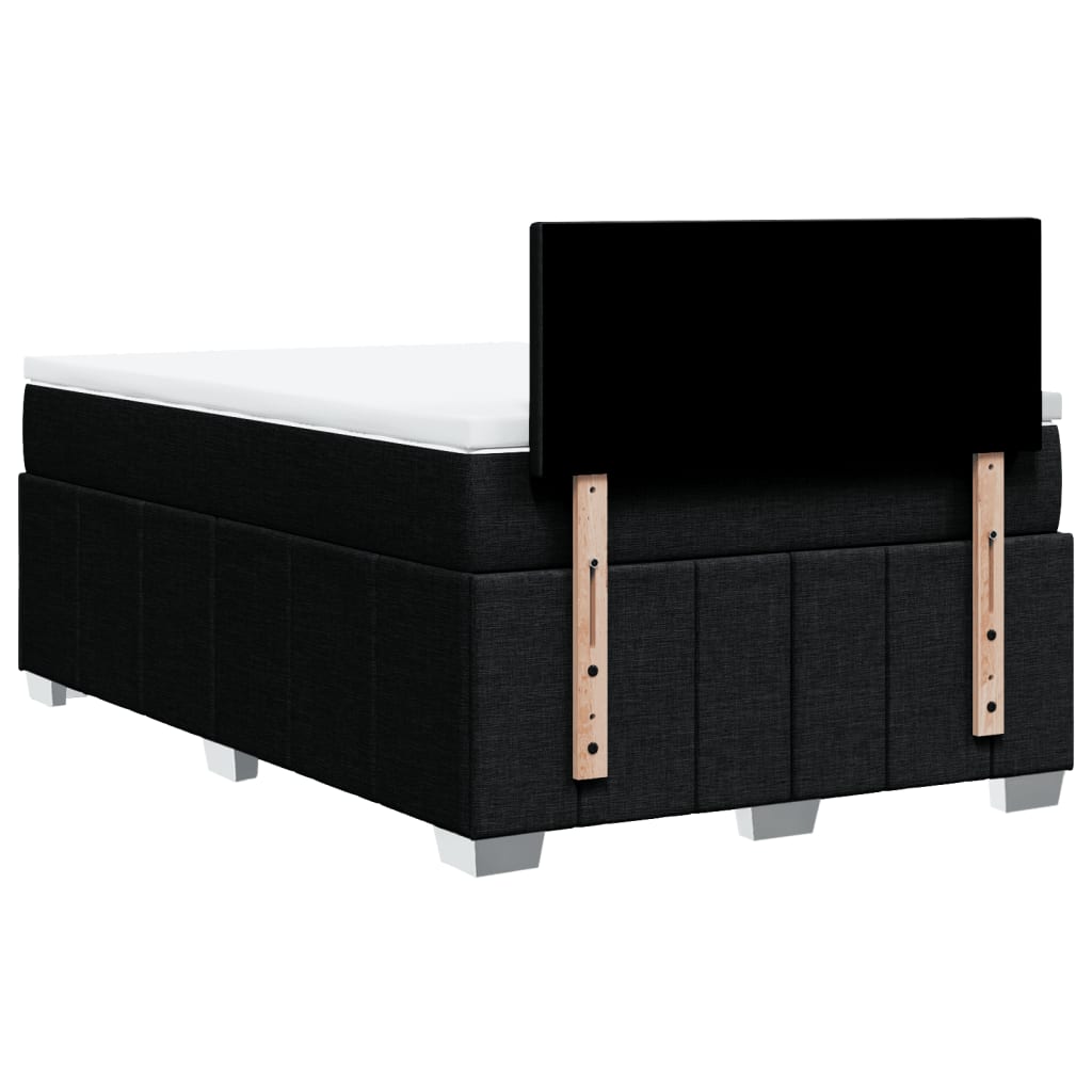 Boxspring met matras stof zwart 120x200 cm