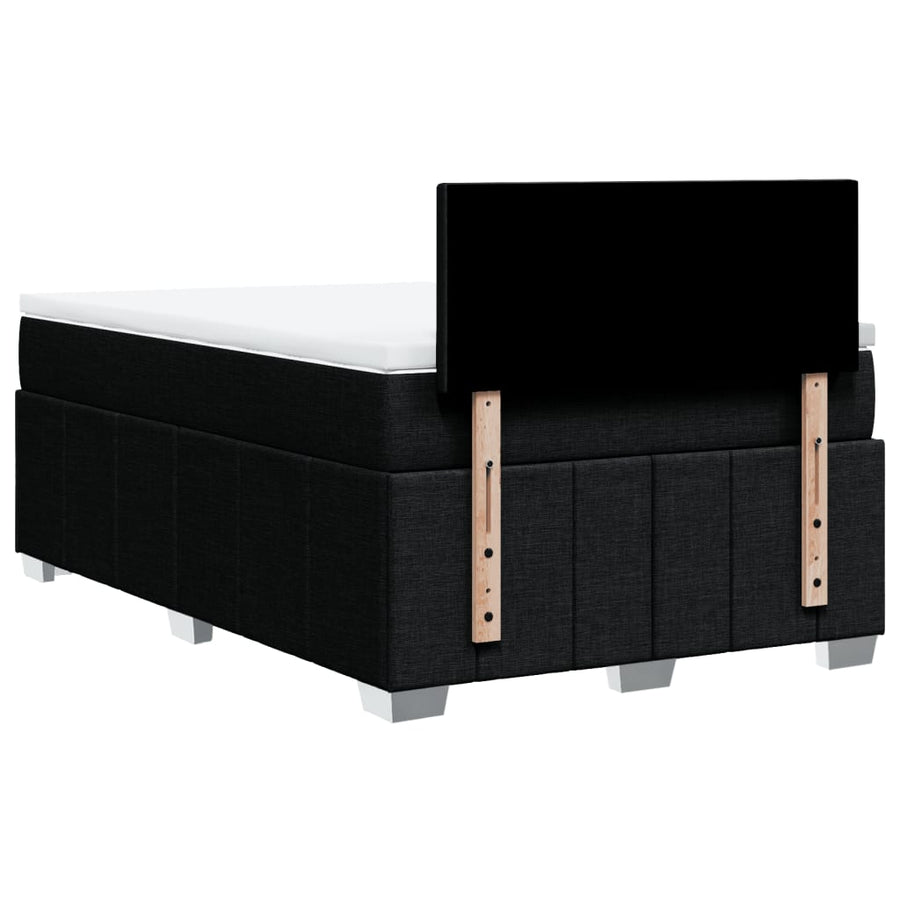 Boxspring met matras stof zwart 120x200 cm