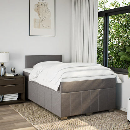 Boxspring met matras stof taupe 120x200 cm