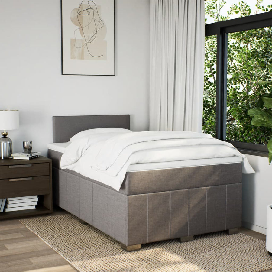 Boxspring met matras stof taupe 120x200 cm