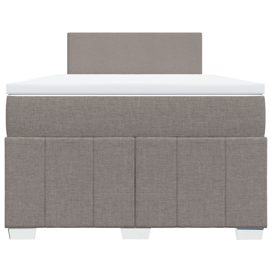 Boxspring met matras stof taupe 120x200 cm