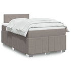 Box spring with mattress fabric taupe 120x200 cm