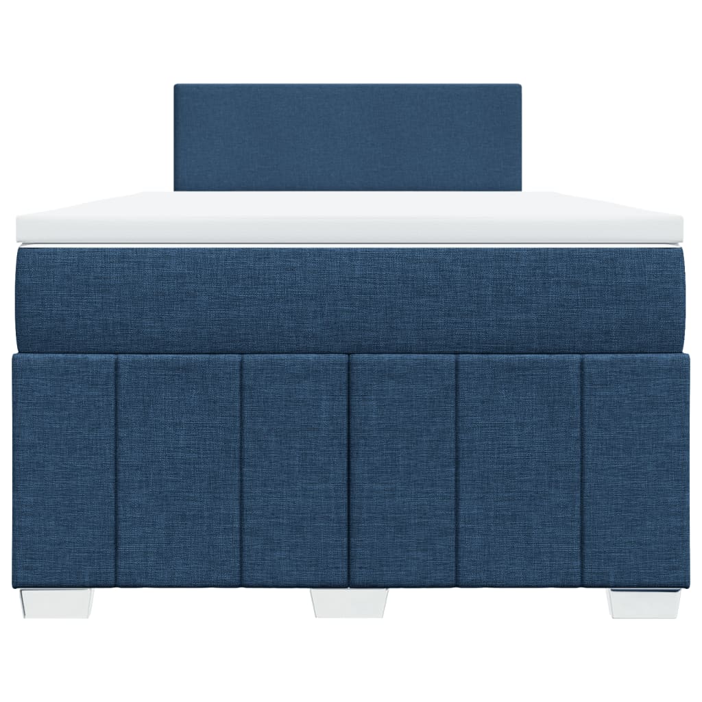 Boxspring met matras stof blauw 120x200 cm