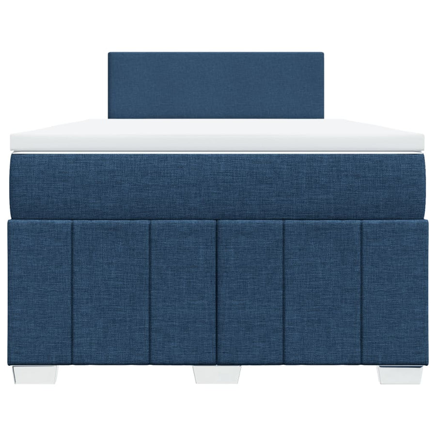 Boxspring met matras stof blauw 120x200 cm