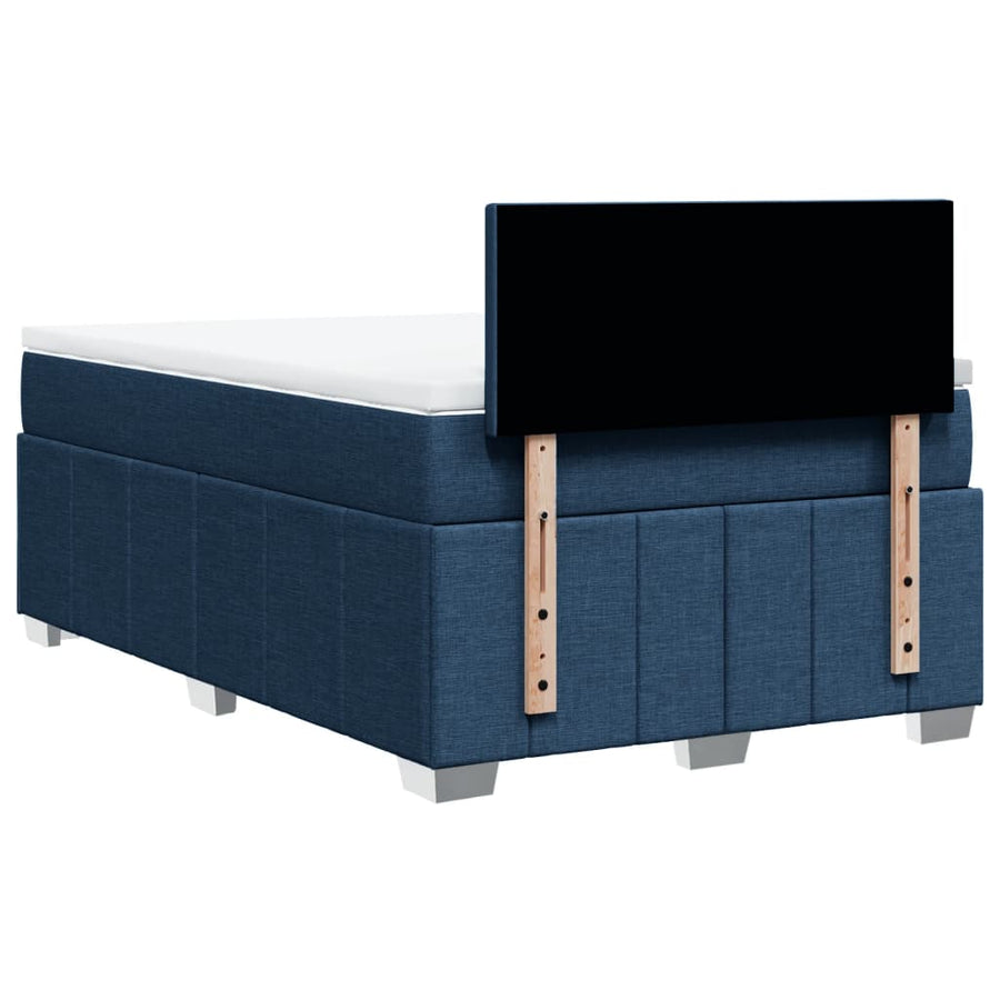 Boxspring met matras stof blauw 120x200 cm
