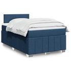 Box spring with mattress fabric blue 120x200 cm
