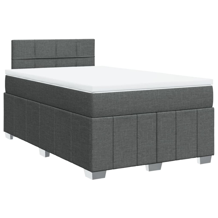 Boxspring met matras stof donkergrijs 120x200 cm
