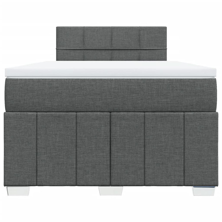 Boxspring met matras stof donkergrijs 120x200 cm