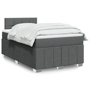 Boxspring 120x200 cm donkergrijs met pocketveringmatras