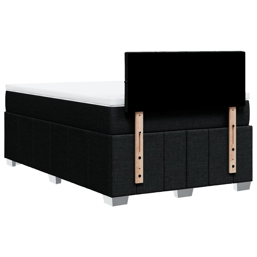 Boxspring met matras stof zwart 120x200 cm