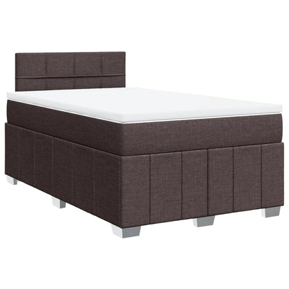 Boxspring met matras stof donkerbruin 120x200 cm