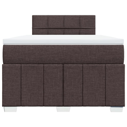 Boxspring met matras stof donkerbruin 120x200 cm