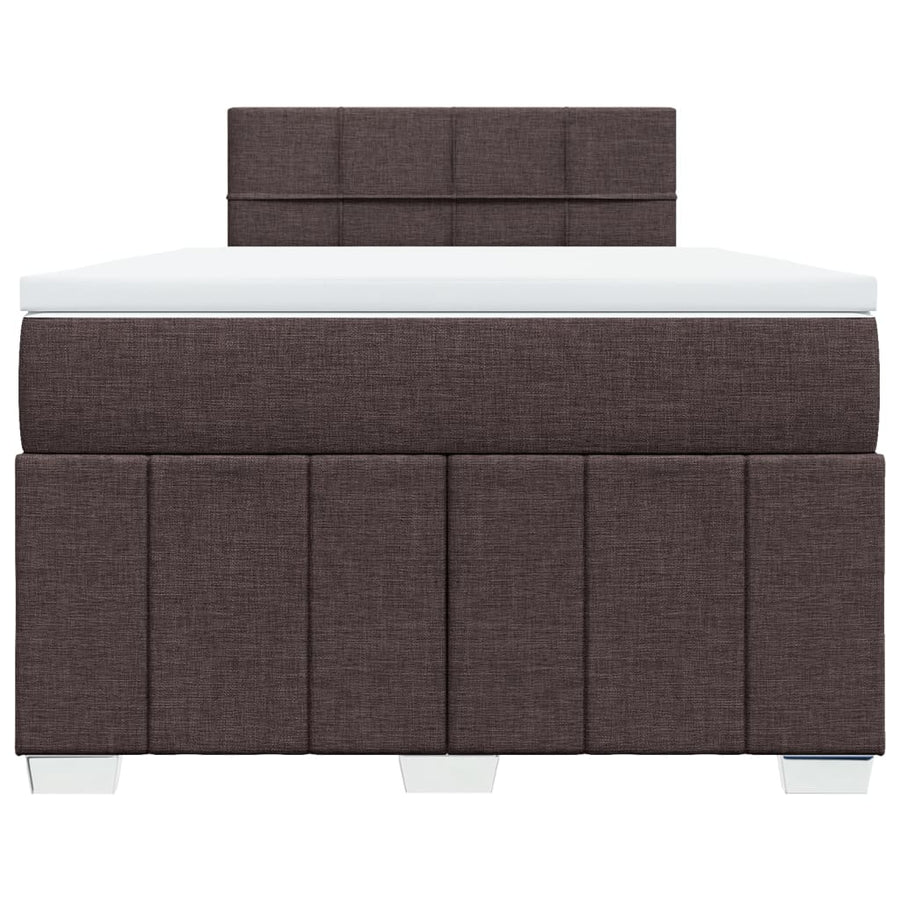 Boxspring met matras stof donkerbruin 120x200 cm
